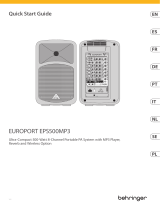 Behringer EUROPORT EPS500MP3 Ultra-Compact 500-Watt 8-Channel Portable PA System Benutzerhandbuch