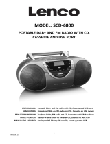 Lenco SCD-6800 FM RADIO CD CASSETTE USB PORT Benutzerhandbuch