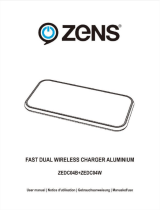ZENS ZEDC04B+ZEDC04W Fast Dual Wireless Charger Aluminium Benutzerhandbuch