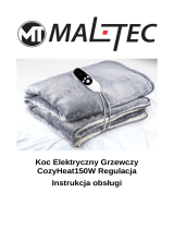 MALTEC Duży Koc Elektryczny 180x160cm Mata Grzewcza Miękki Regulacja Timer Pilot Bedienungsanleitung